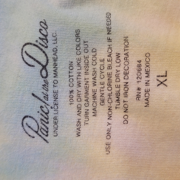 HOT TOPIC x Panic! At The Disco Tie-dye T-shirt Fitted Junior Women's XL - Picture 3 of 6